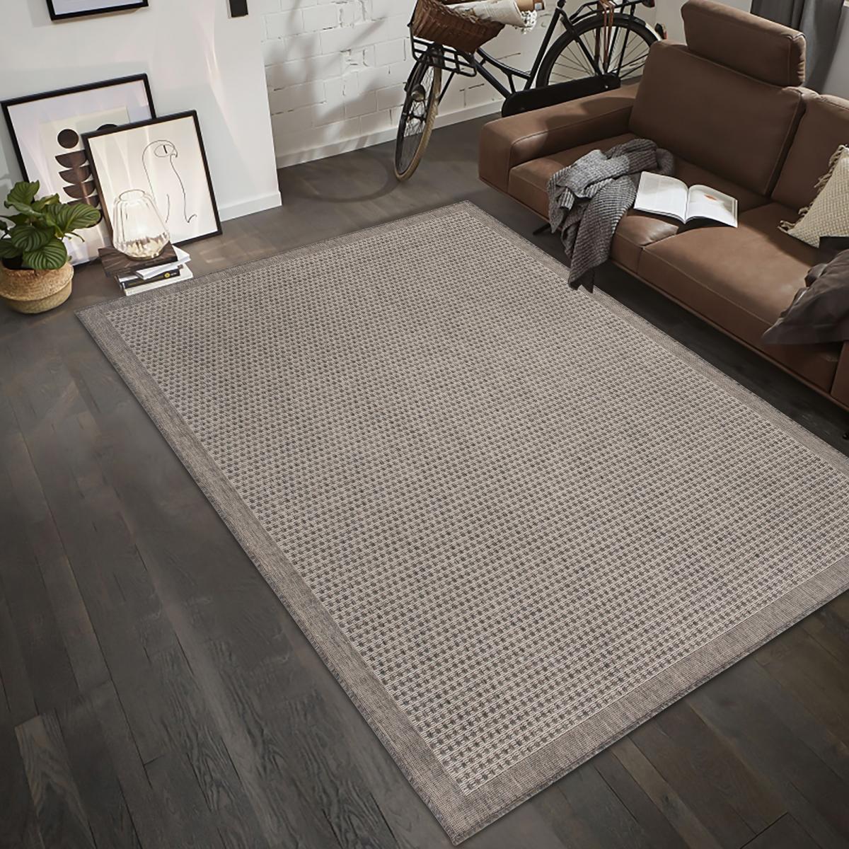 Tapis salon et chambre tissé motif faux uni NOUCHY — vue 3