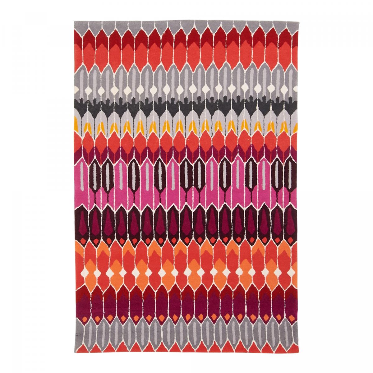 Tapis salon et chambre fait main en laine motif géométrique NOUZALA