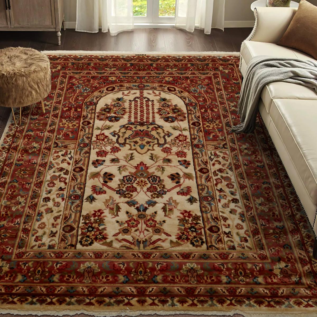 Tapis d'orient Fait main PRESTIGE JIHANGIR 73 1A2T Beige 125x130 en soie — vue 3