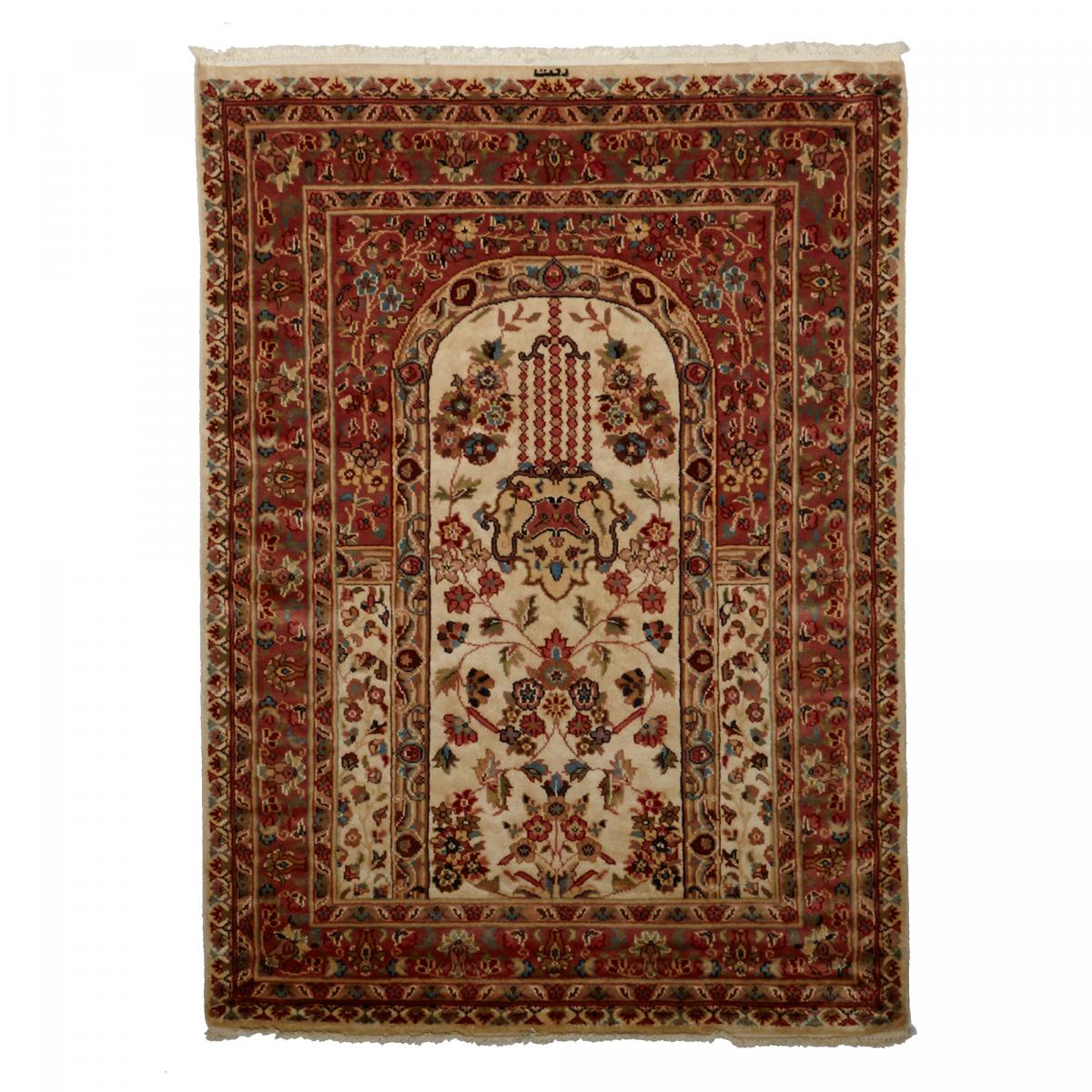 Tapis d'orient Fait main PRESTIGE JIHANGIR 73 1A2T Beige 125x130 en soie