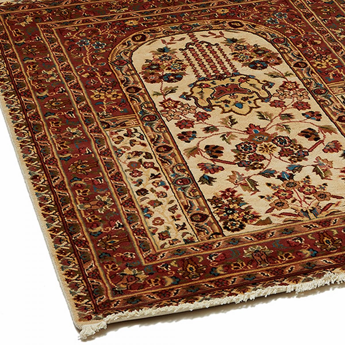 Tapis d'orient Fait main PRESTIGE JIHANGIR 73 1A2T Beige 125x130 en soie — vue 4
