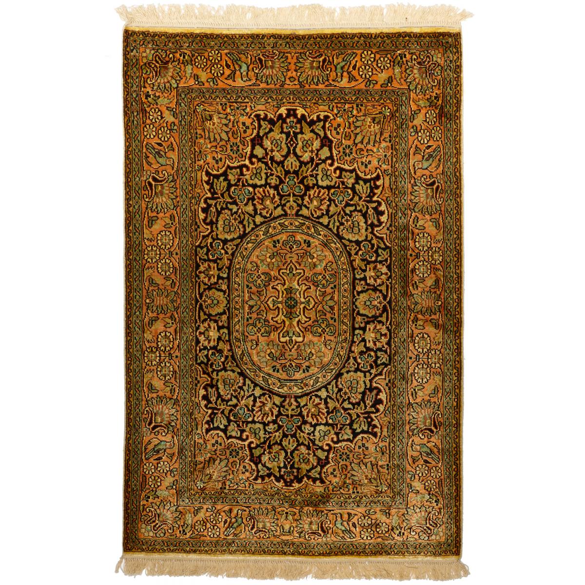 Authentique tapis d'Orient fait main en rayonne CACHEMIR A