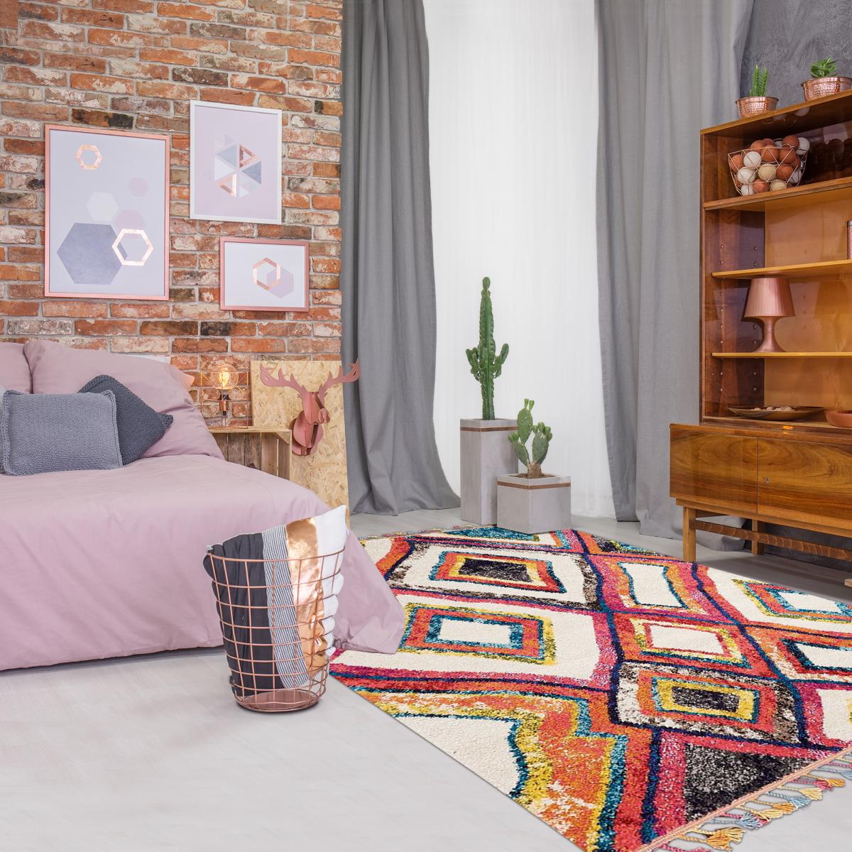 Tapis berbère tissé motif ethnic LYN5 OURIKA D — vue 6