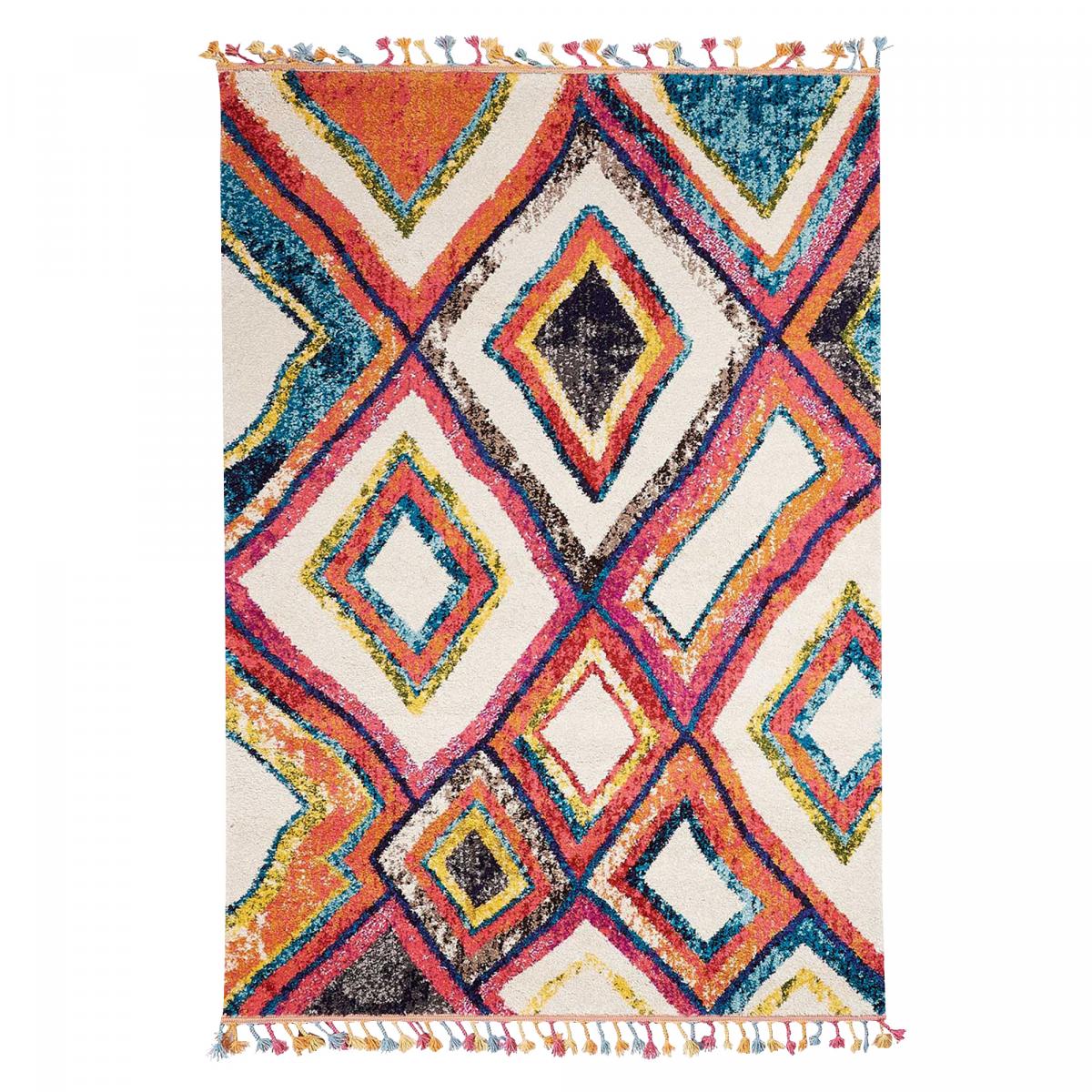 Tapis berbère tissé motif ethnic LYN5 OURIKA D