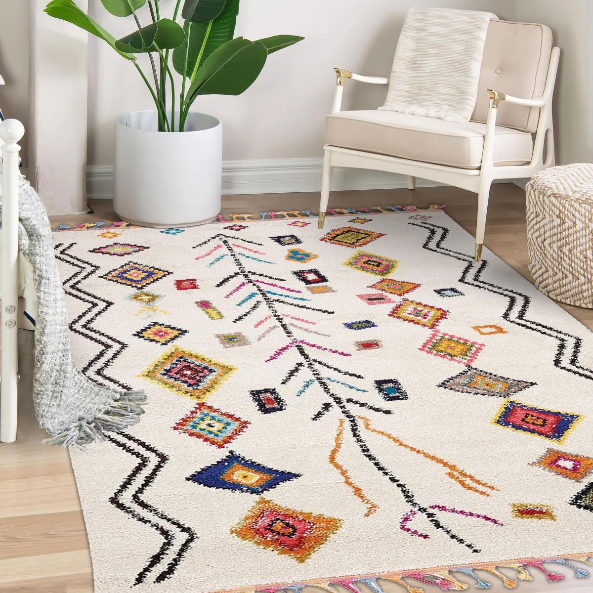 Tapis berbère tissé motif ethnic LYN5 OURIKA E — vue 6