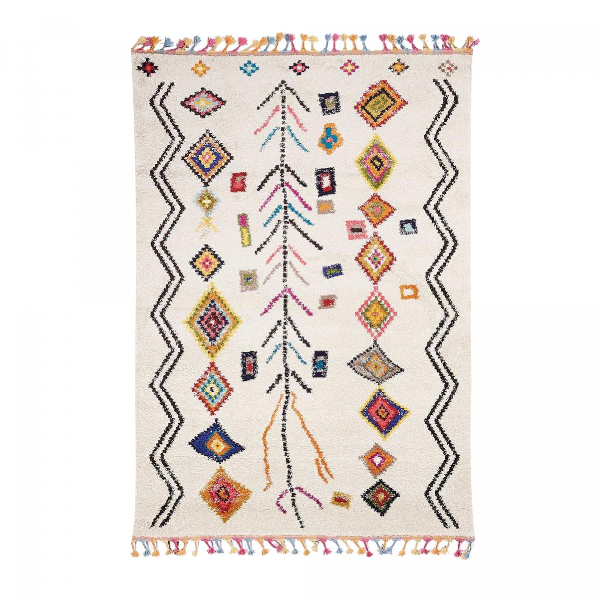 Tapis berbère tissé motif ethnic LYN5 OURIKA E