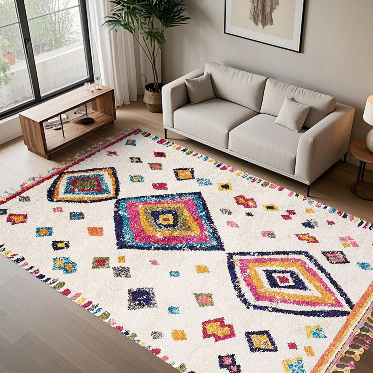 Tapis berbère tissé motif ethnic LYN5 OURIKA F — vue 6