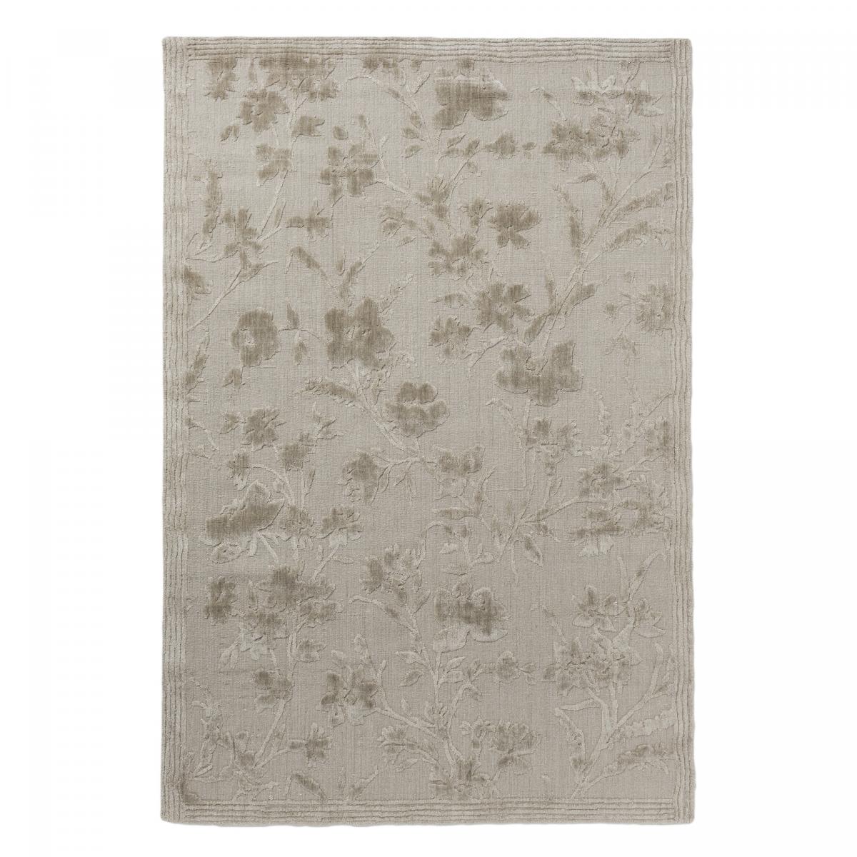 Tapis salon et chambre fait main en bambou motif floral RYE