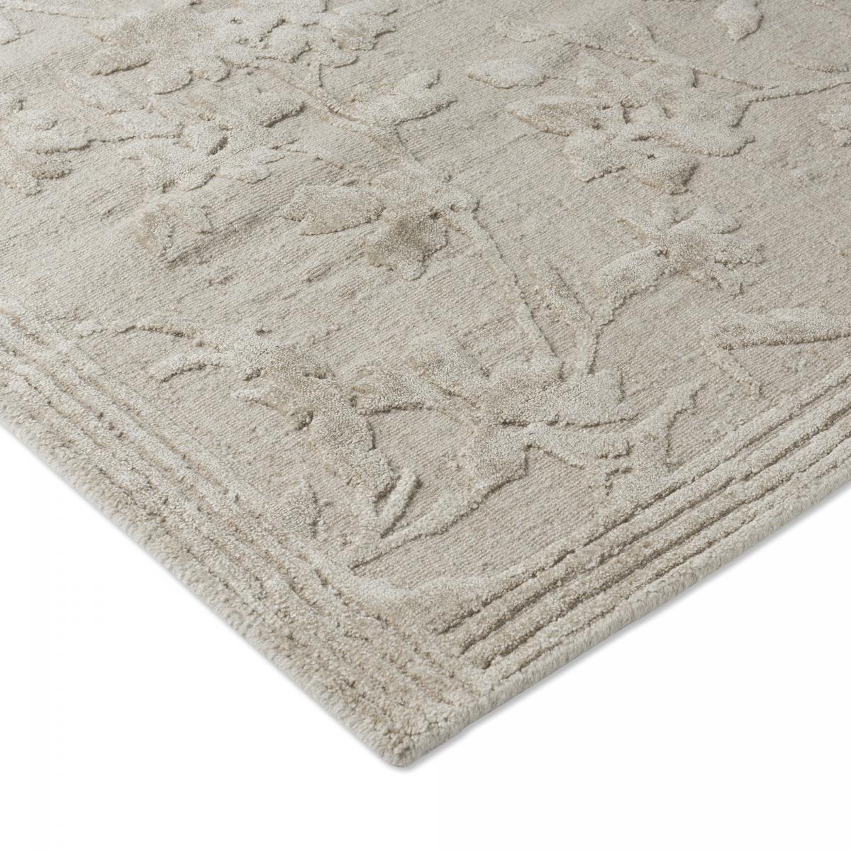 Tapis salon et chambre fait main en bambou motif floral RYE — vue 6