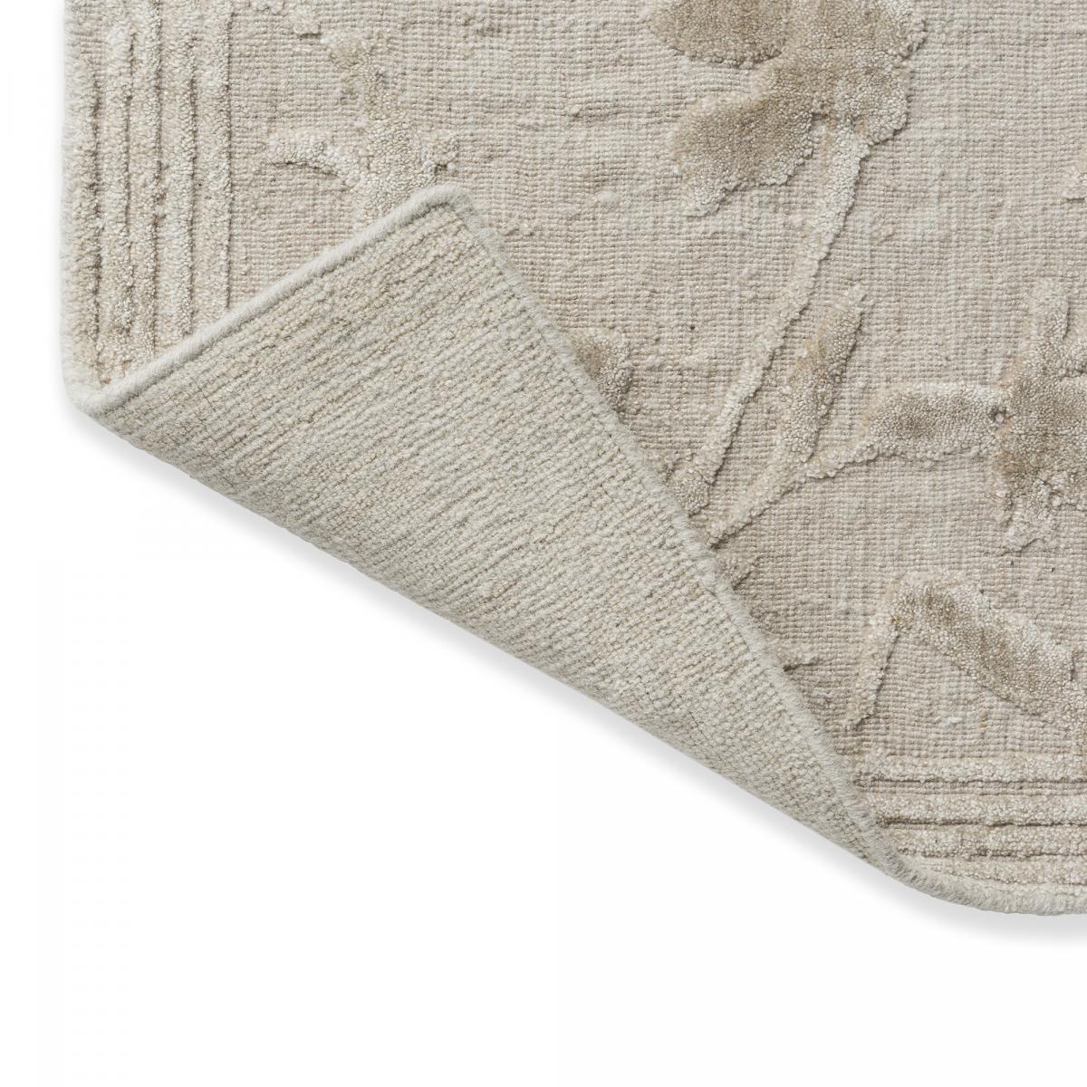 Tapis salon et chambre fait main en bambou motif floral RYE — vue 4