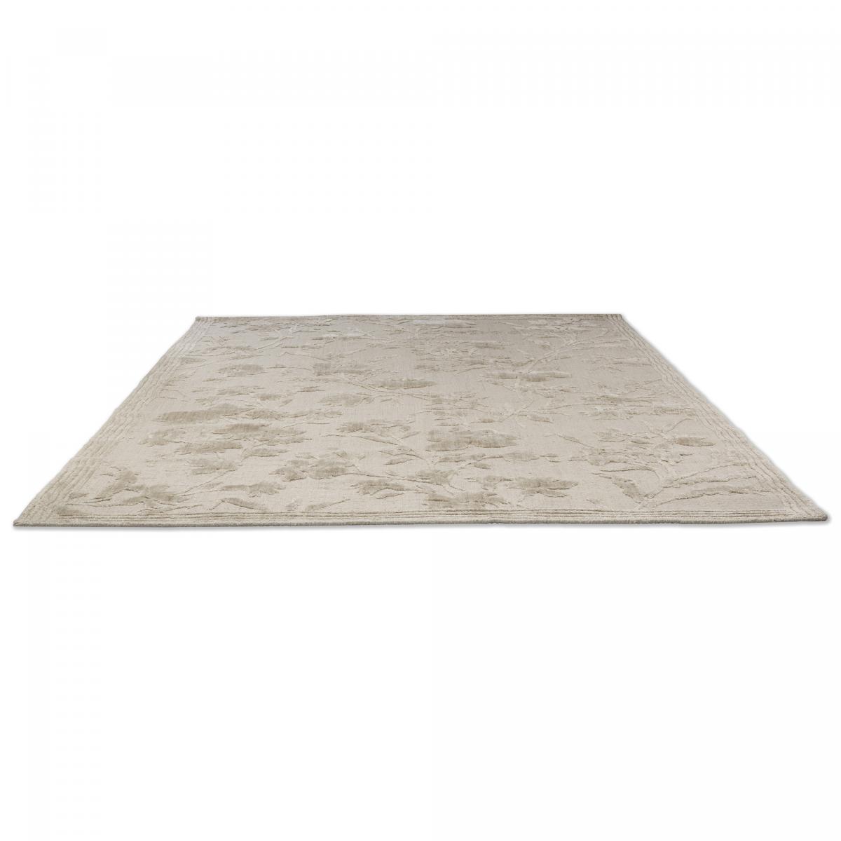Tapis salon et chambre fait main en bambou motif floral RYE — vue 5