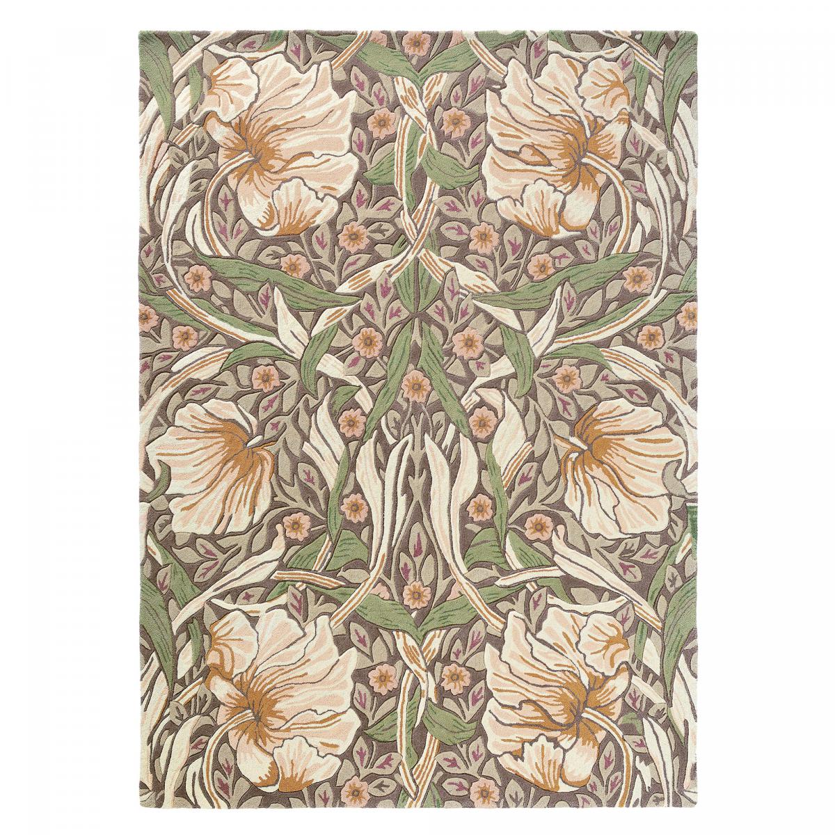 Tapis salon et chambre fait à la main en laine motif floral PIMPERNEL