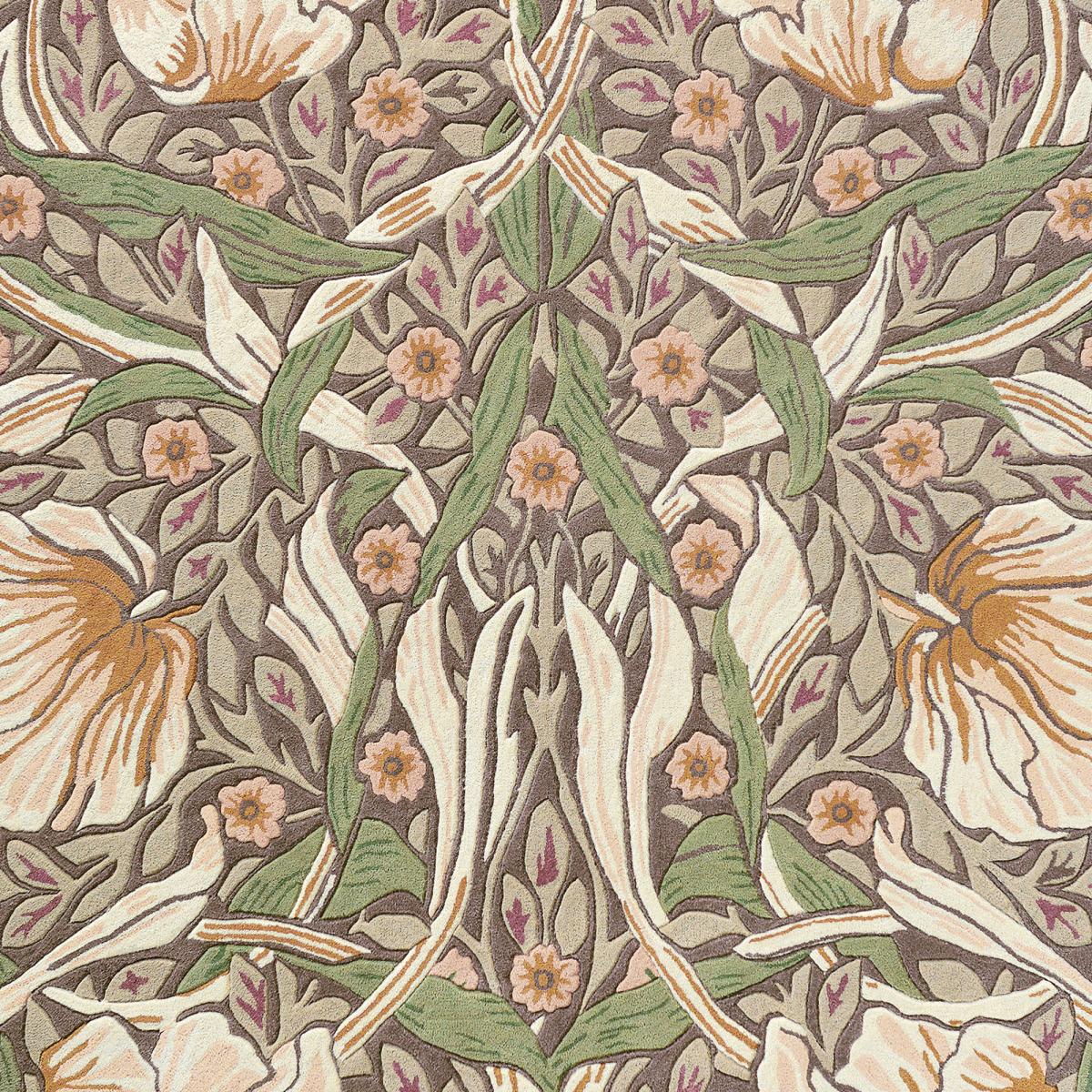 Tapis salon et chambre fait à la main en laine motif floral PIMPERNEL — vue 4