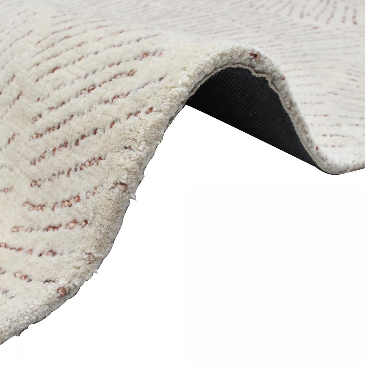 Tapis salon et chambre fait à la main en laine motif faux uni — vue 5