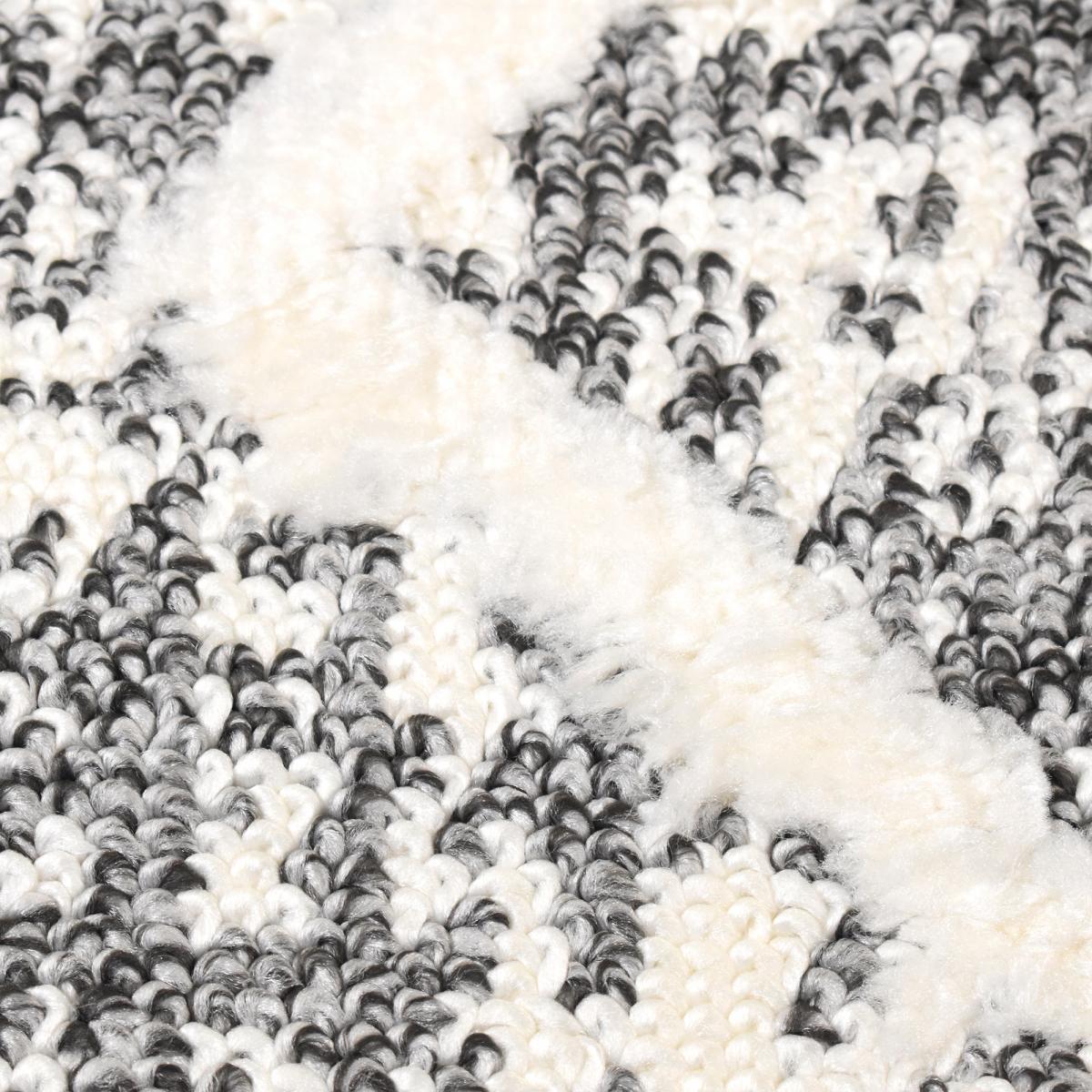 Tapis longs poils shaggy tissé motif berbère PITOLA — vue 5