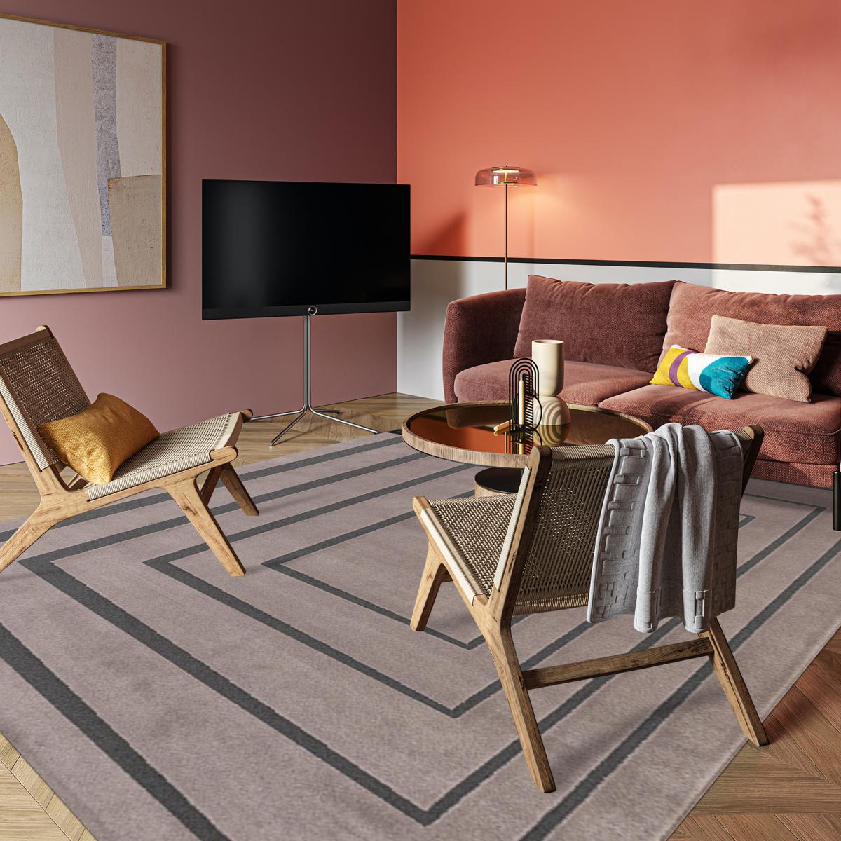 Tapis salon et chambre tissé motif géométrique PLAZA — vue 3