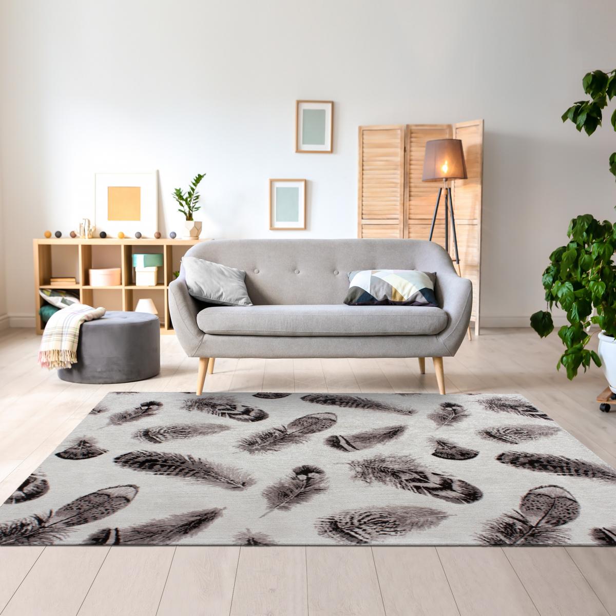 Tapis salon PLUMES , tapis en coton — vue 3