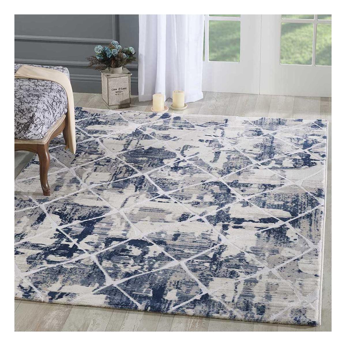 Tapis chambre tissé motif géométrique LYN7 DUSTY — vue 3