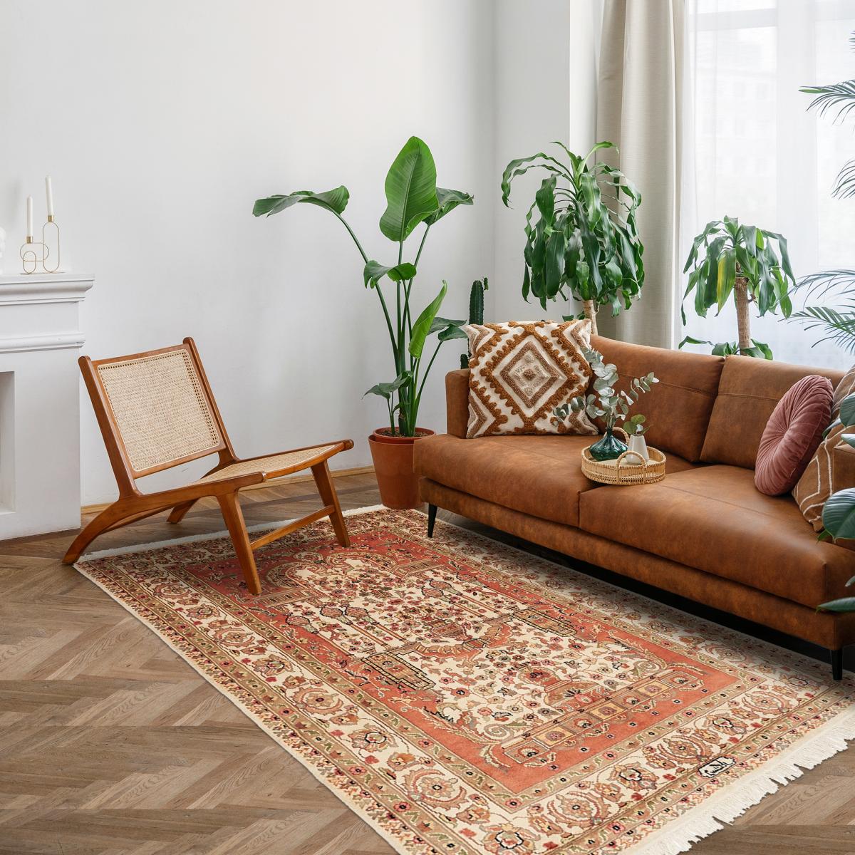 Authentique tapis d'Orient fait main en soie JIHANGIR 91 — vue 3