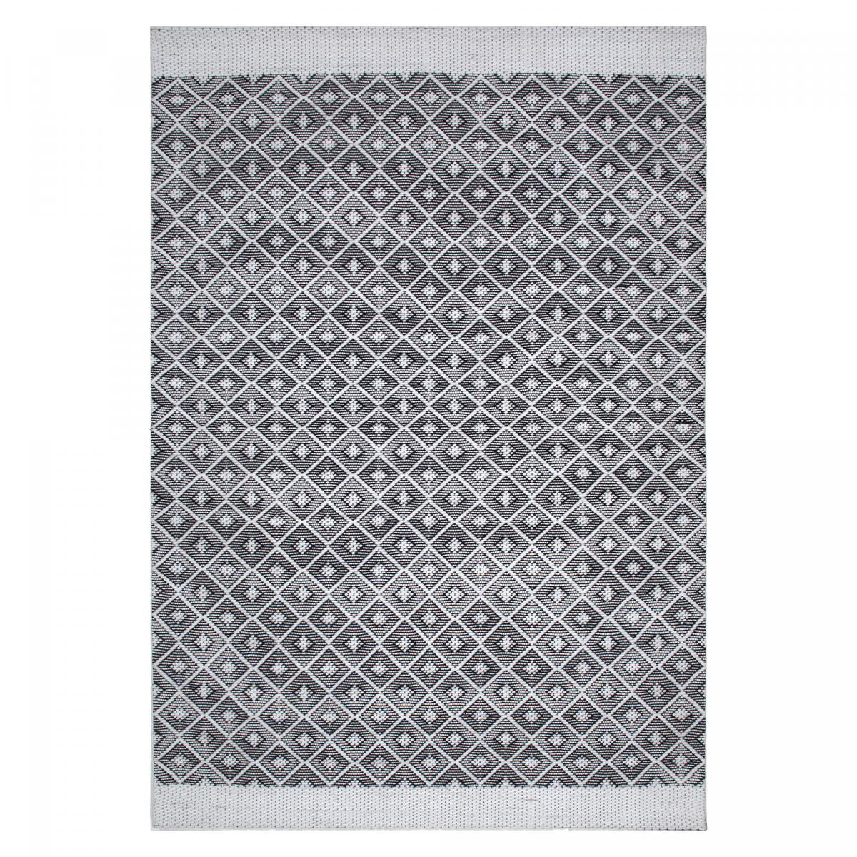 Tapis kilim fait main en PET motif géométrique