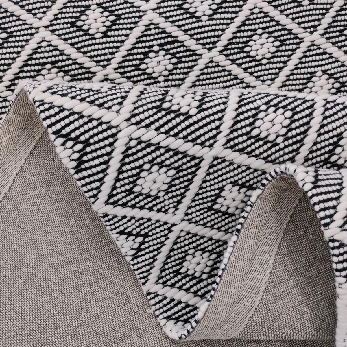 Tapis kilim fait main en PET motif géométrique — vue 6