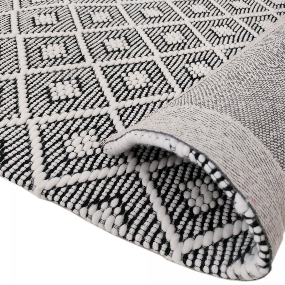 Tapis kilim fait main en PET motif géométrique — vue 5