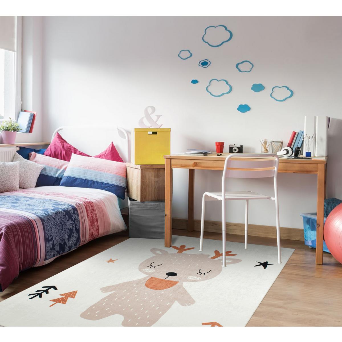 Tapis enfant tissé motif animaux RENNE — vue 6