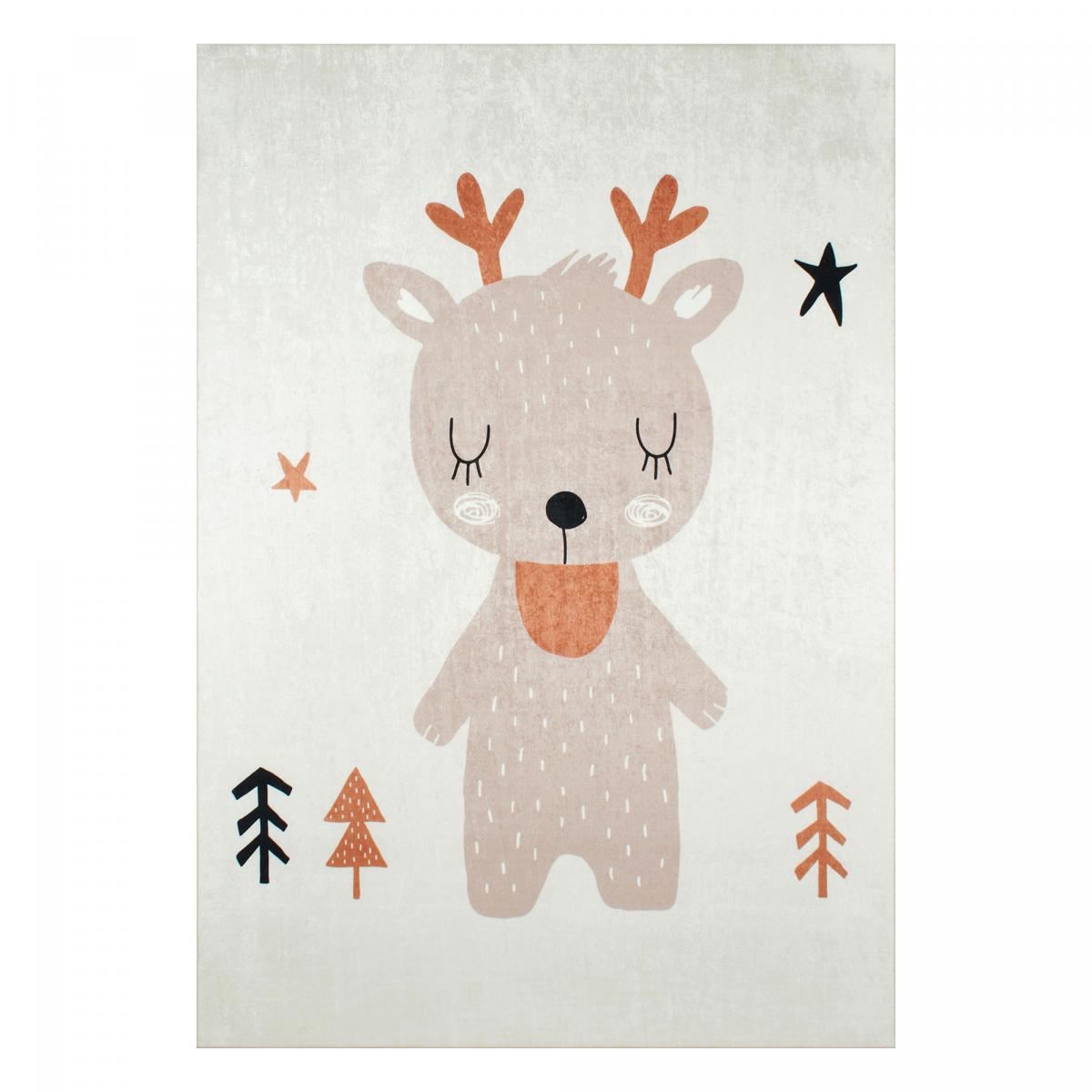 Tapis enfant tissé motif animaux RENNE