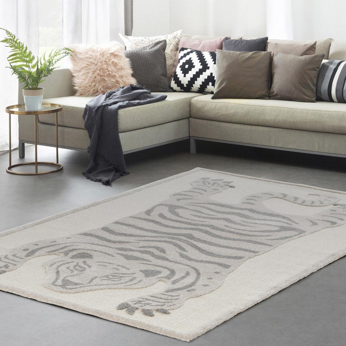 Tapis salon et chambre tissé motif animaux RIVIERA 2 — vue 3