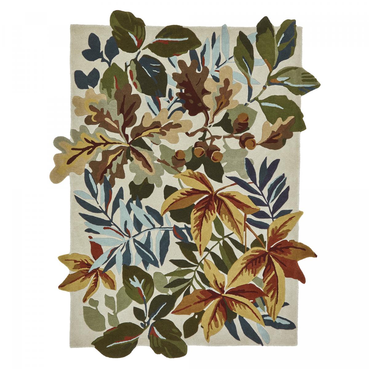 Tapis salon et chambre fait main en laine motif floral ROBINS