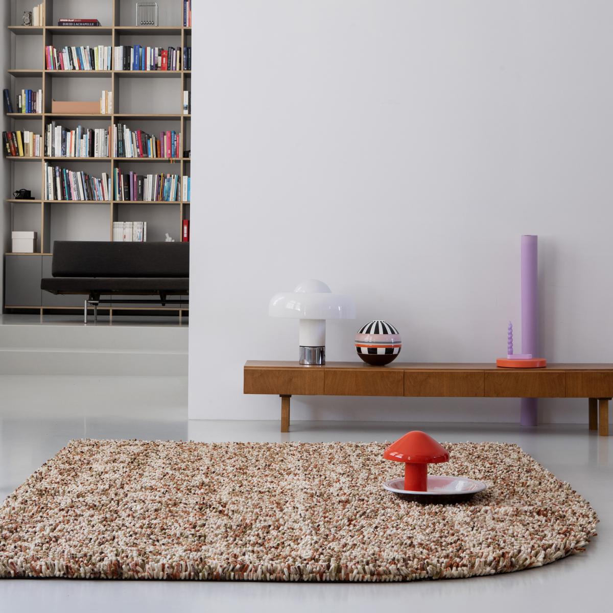 Tapis shaggy tissé en laine motif faux uni ROCKS — vue 3