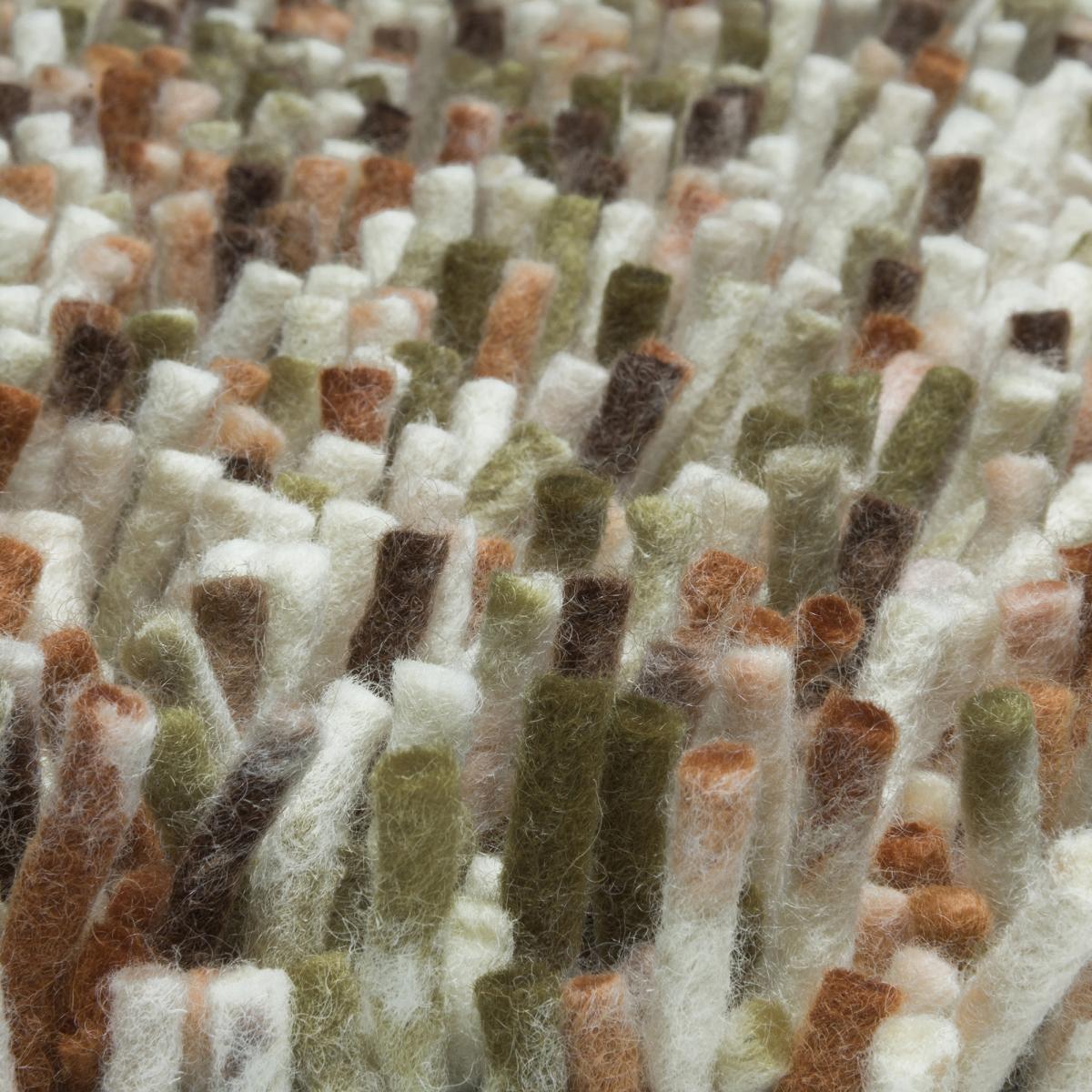 Tapis shaggy tissé en laine motif faux uni ROCKS — vue 5