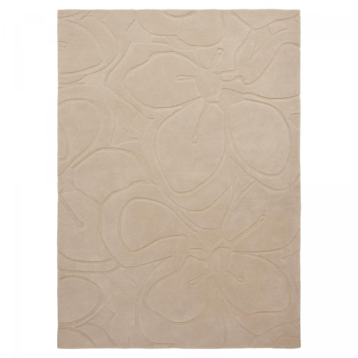 Tapis salon et chambre fait à la main en laine motif faux uni