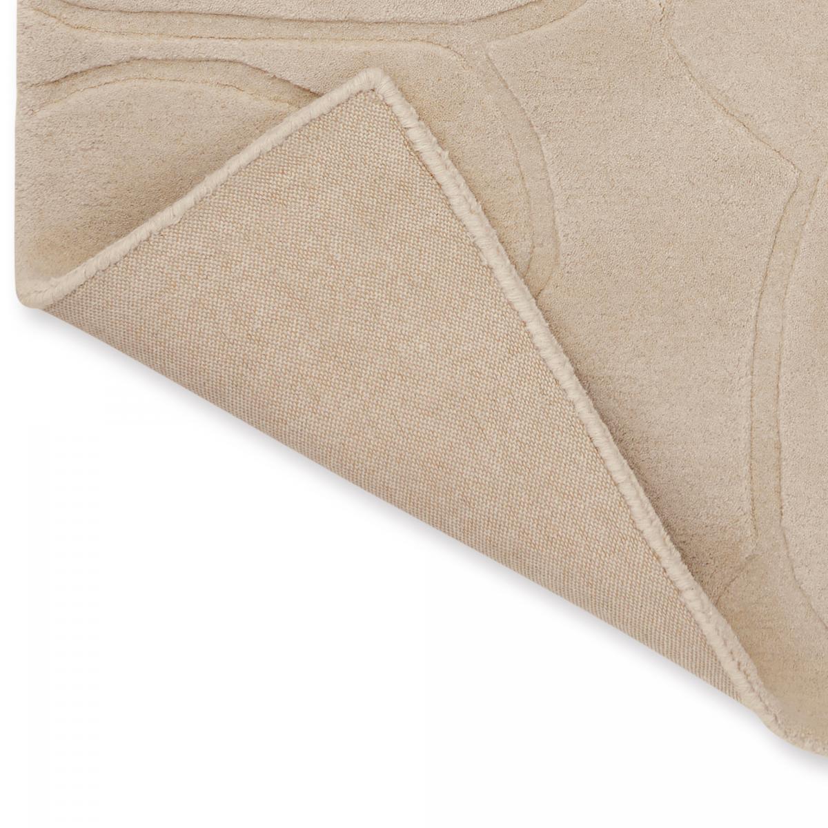 Tapis salon et chambre fait à la main en laine motif faux uni — vue 6