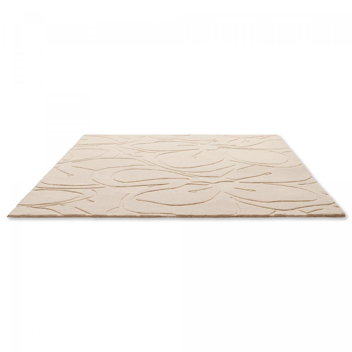 Tapis salon et chambre fait à la main en laine motif faux uni — vue 4