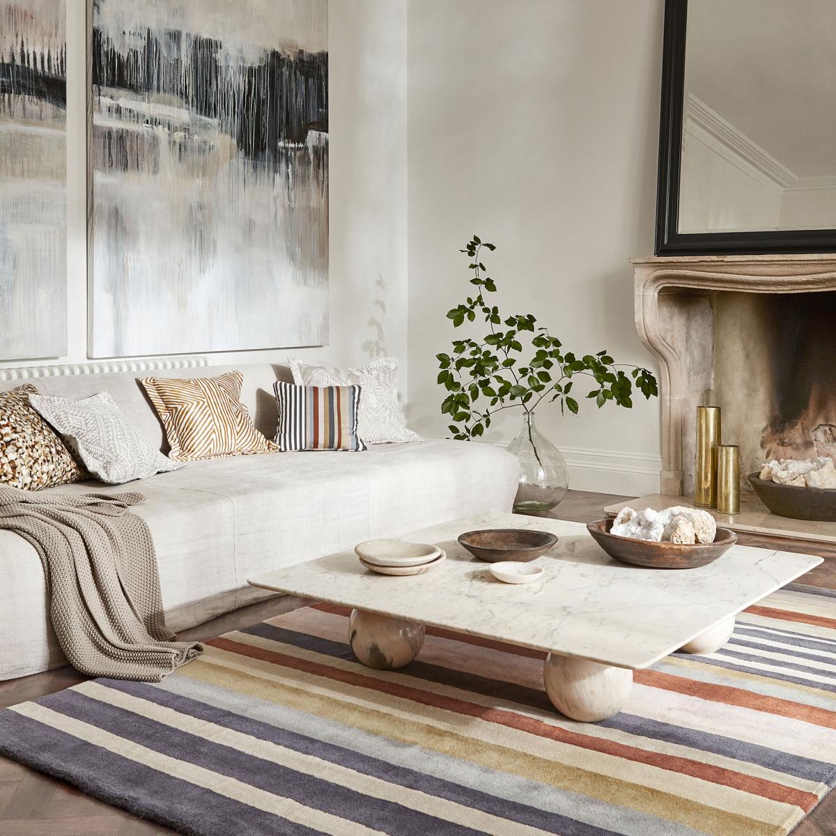 Tapis salon et chambre ROSITA, fait à la main motif géométrique — vue 3