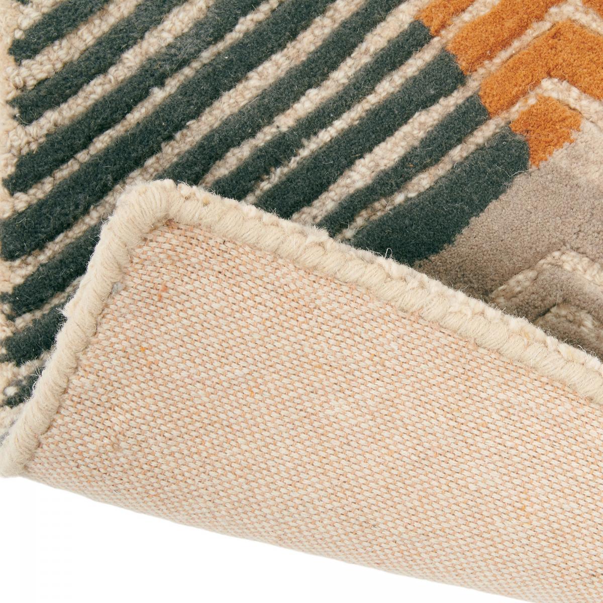 Tapis salon et chambre SAFFRON, fait à la main motif géométrique — vue 4