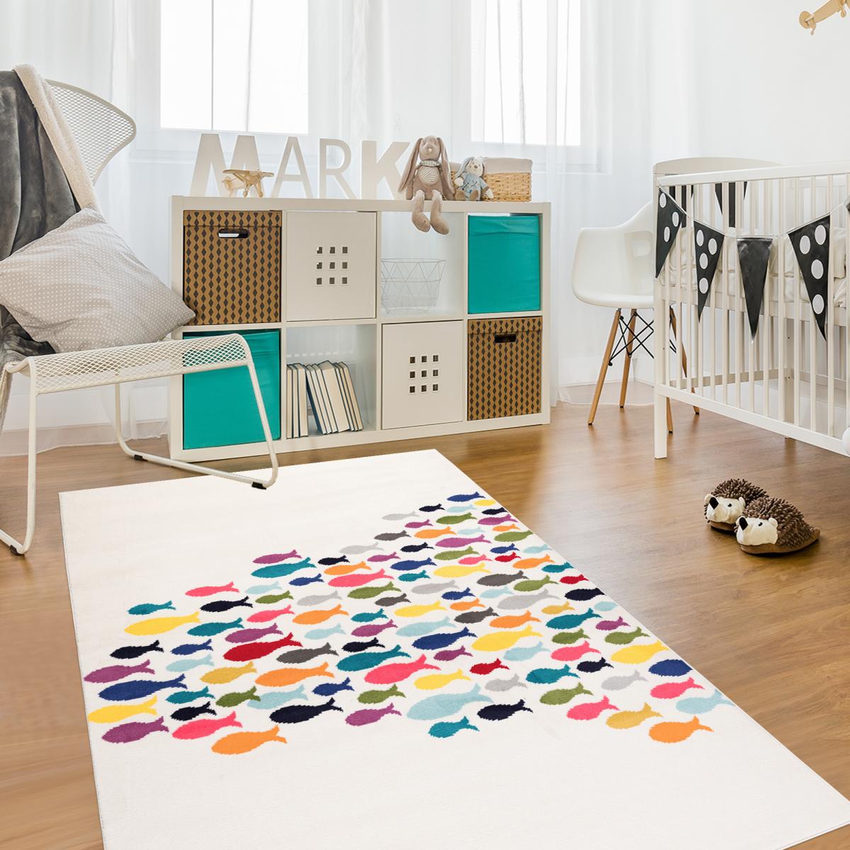 Tapis enfant tissé motif animaux FISHES — vue 3