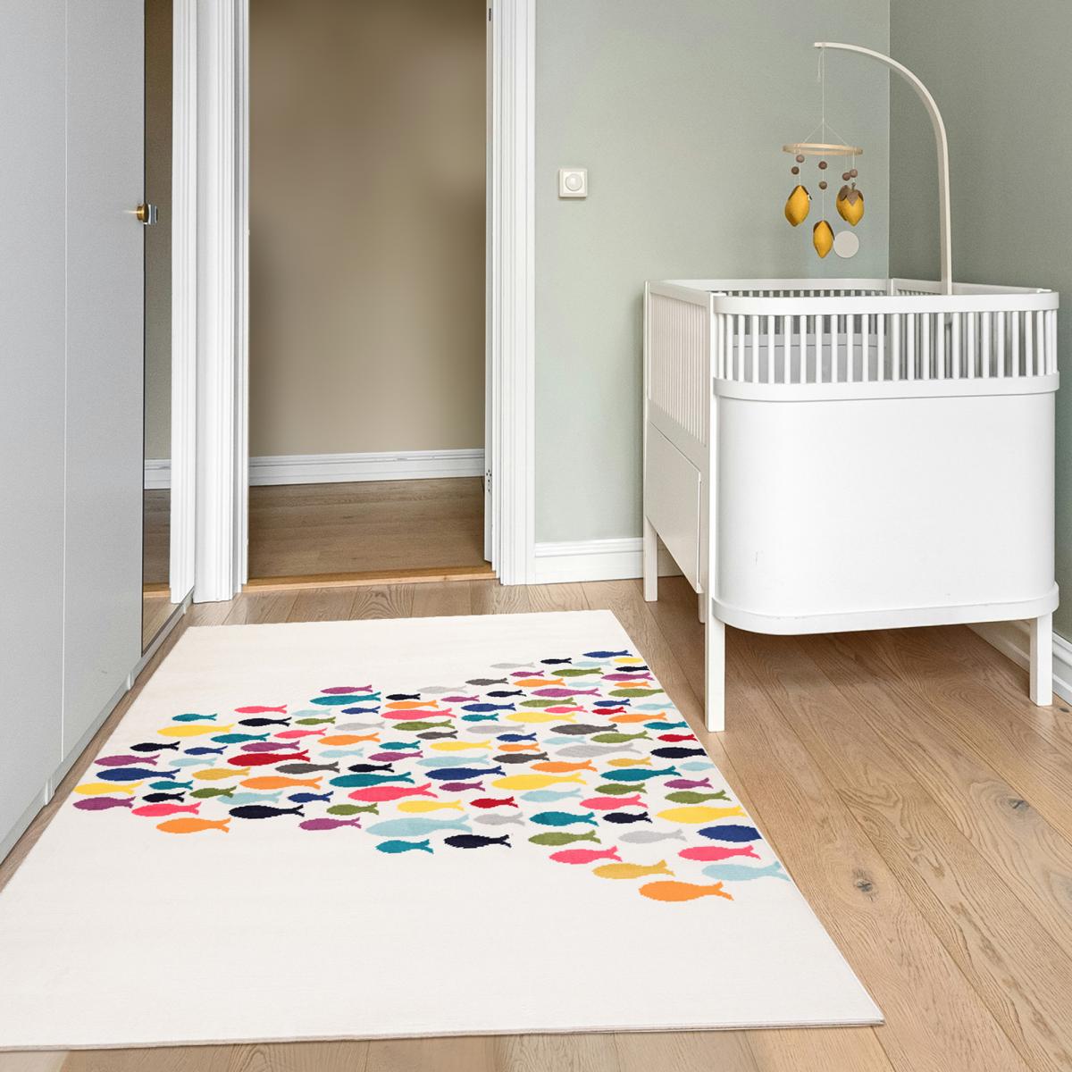 Tapis enfant tissé motif animaux FISHES — vue 4