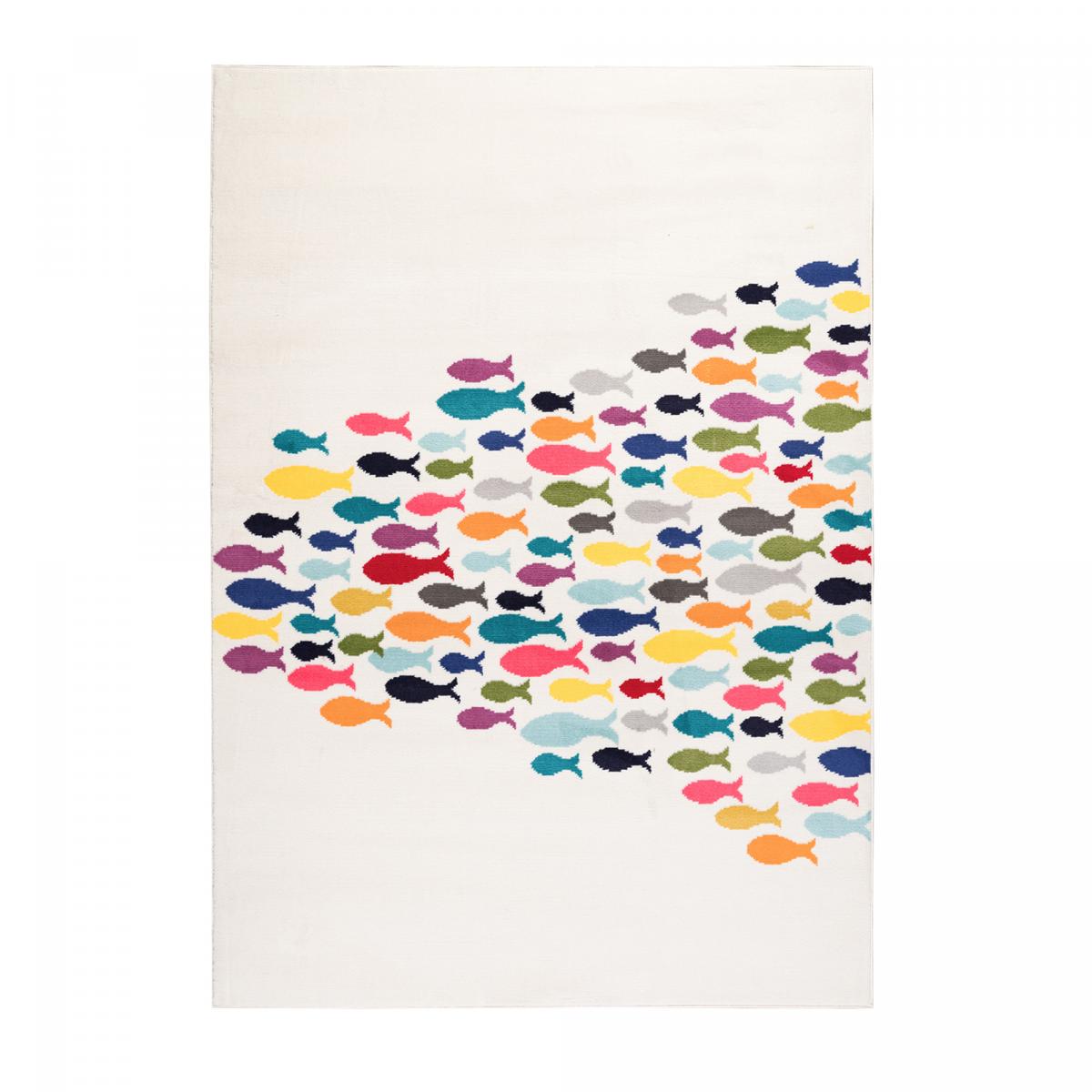 Tapis enfant tissé motif animaux FISHES
