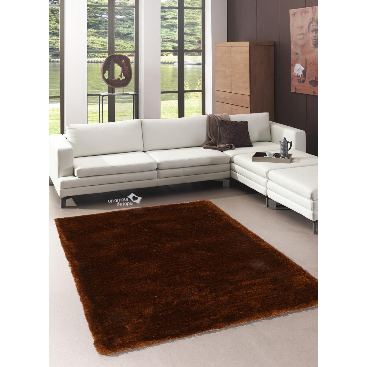 Tapis shaggy fait main motif uni PRESTIGE — vue 3