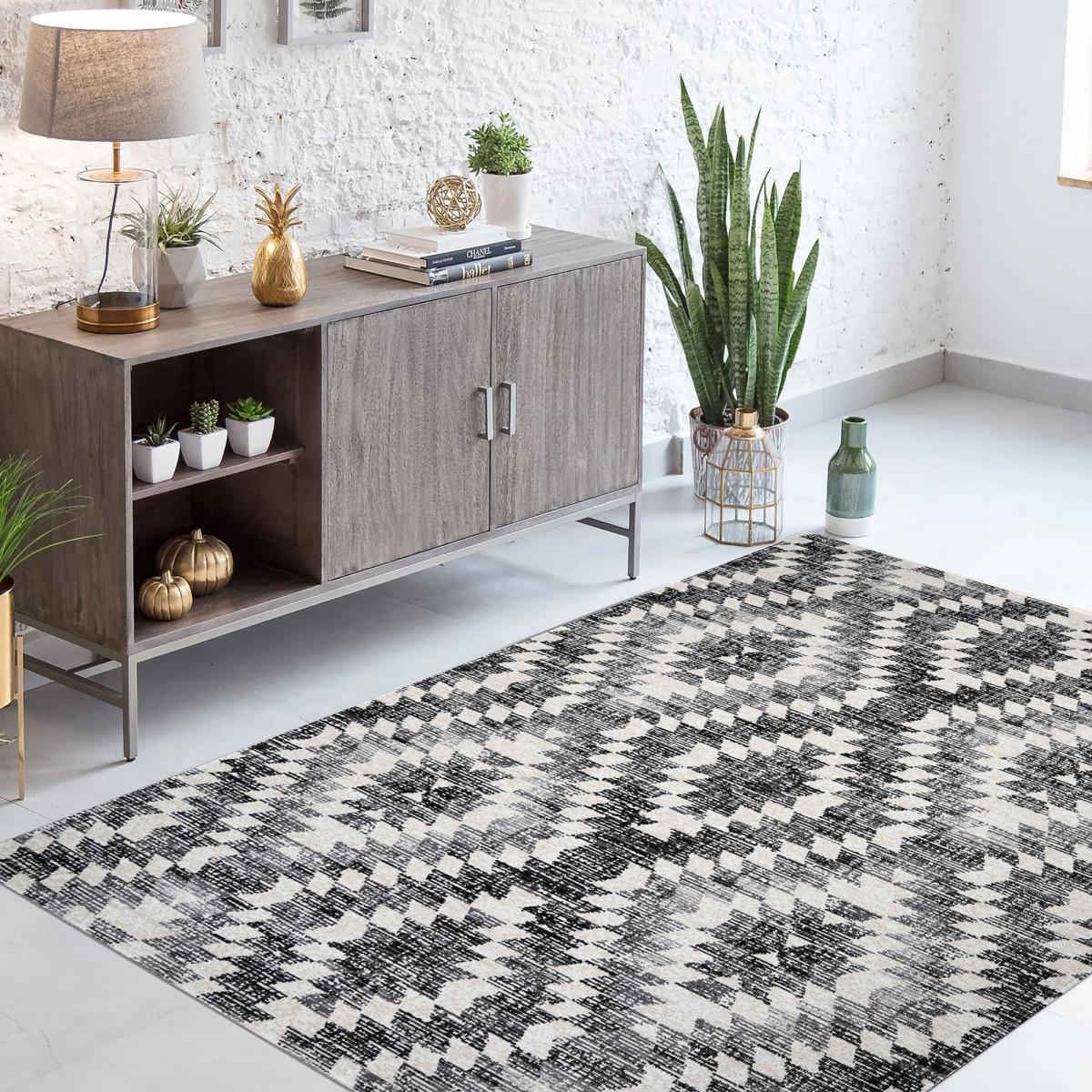 Tapis extérieur tissé kilim rectangle SANDRINE — vue 5