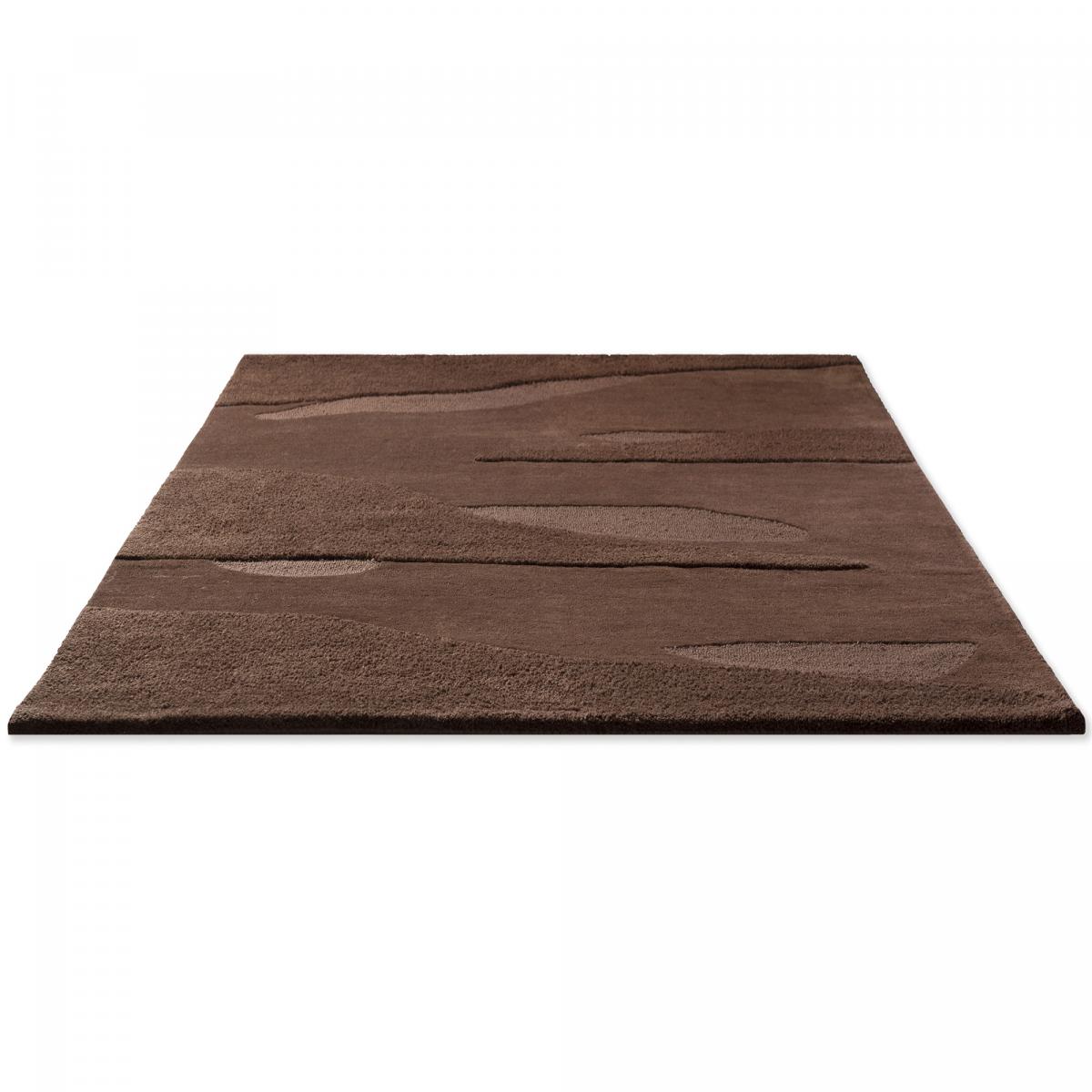 Tapis salon et chambre fait à la main en laine motif faux uni SCAPE — vue 6