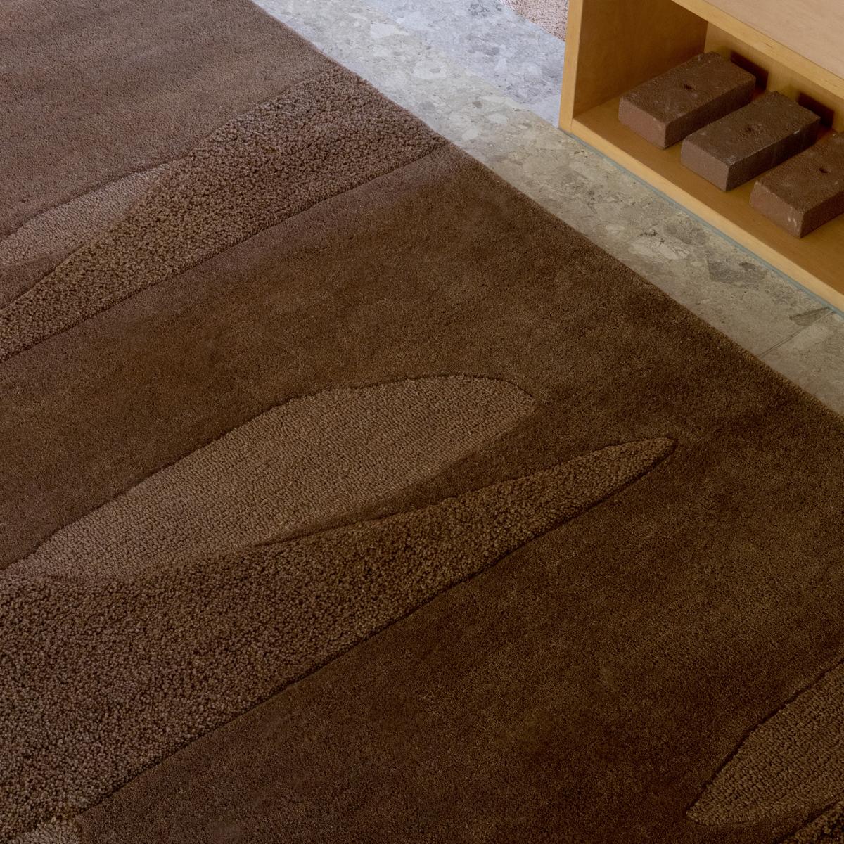 Tapis salon et chambre fait à la main en laine motif faux uni SCAPE — vue 4