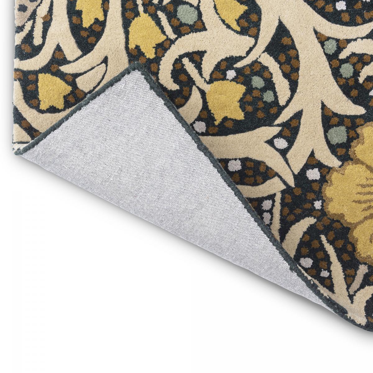 Tapis salon et chambre fait à la main en laine motif floral SEAWEED — vue 6