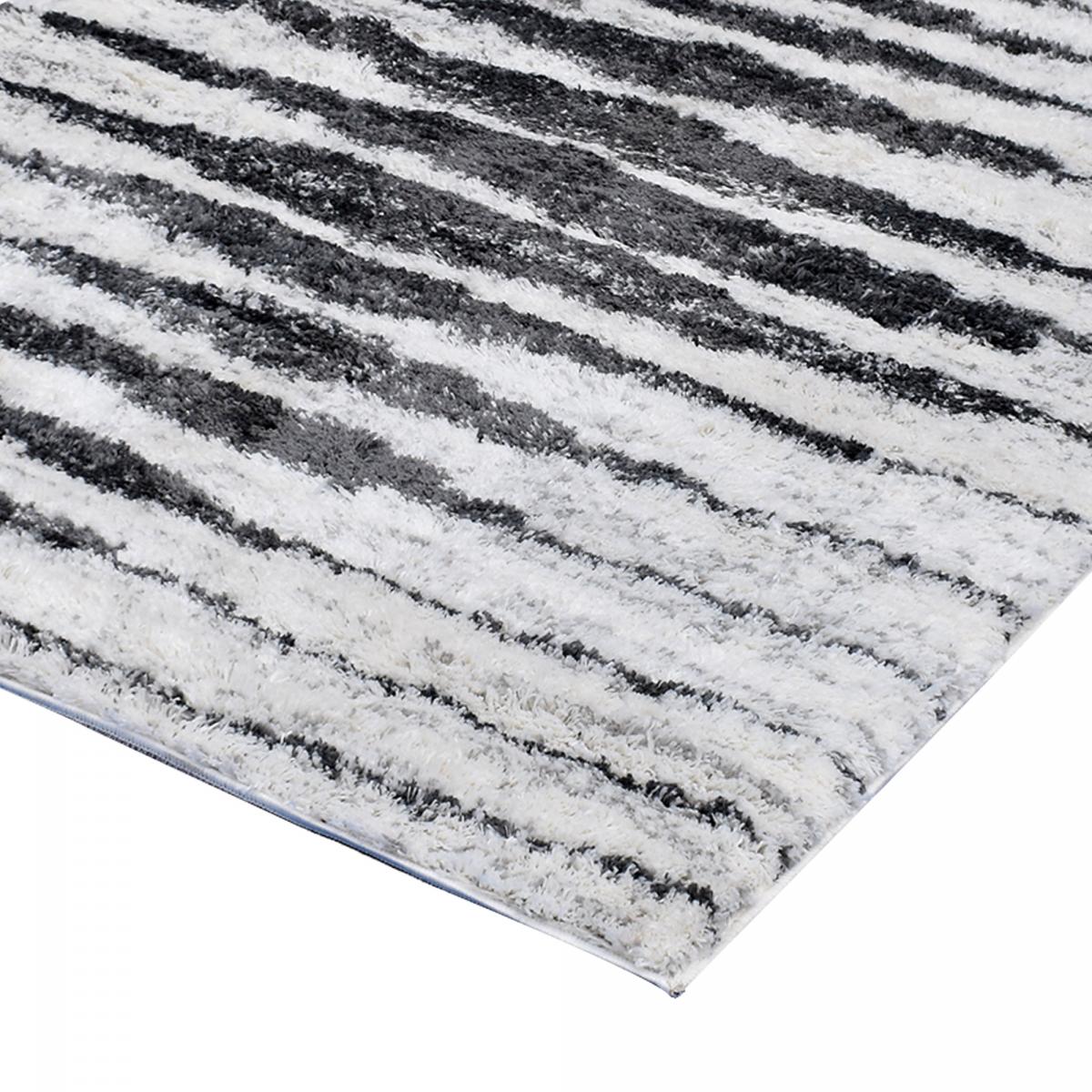 Tapis longs poils shaggy tissé motif berbère LYN4 DOUX 5 — vue 6