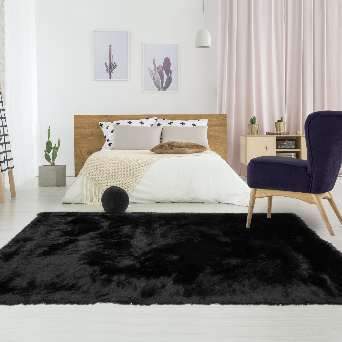 Tapis shaggy fait main motif uni SG FIN — vue 5