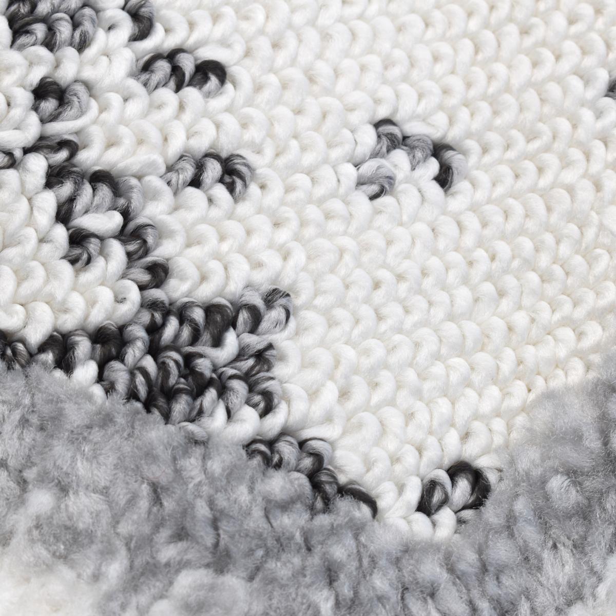 Tapis longs poils shaggy tissé motif rétro-vintage LADURO — vue 4