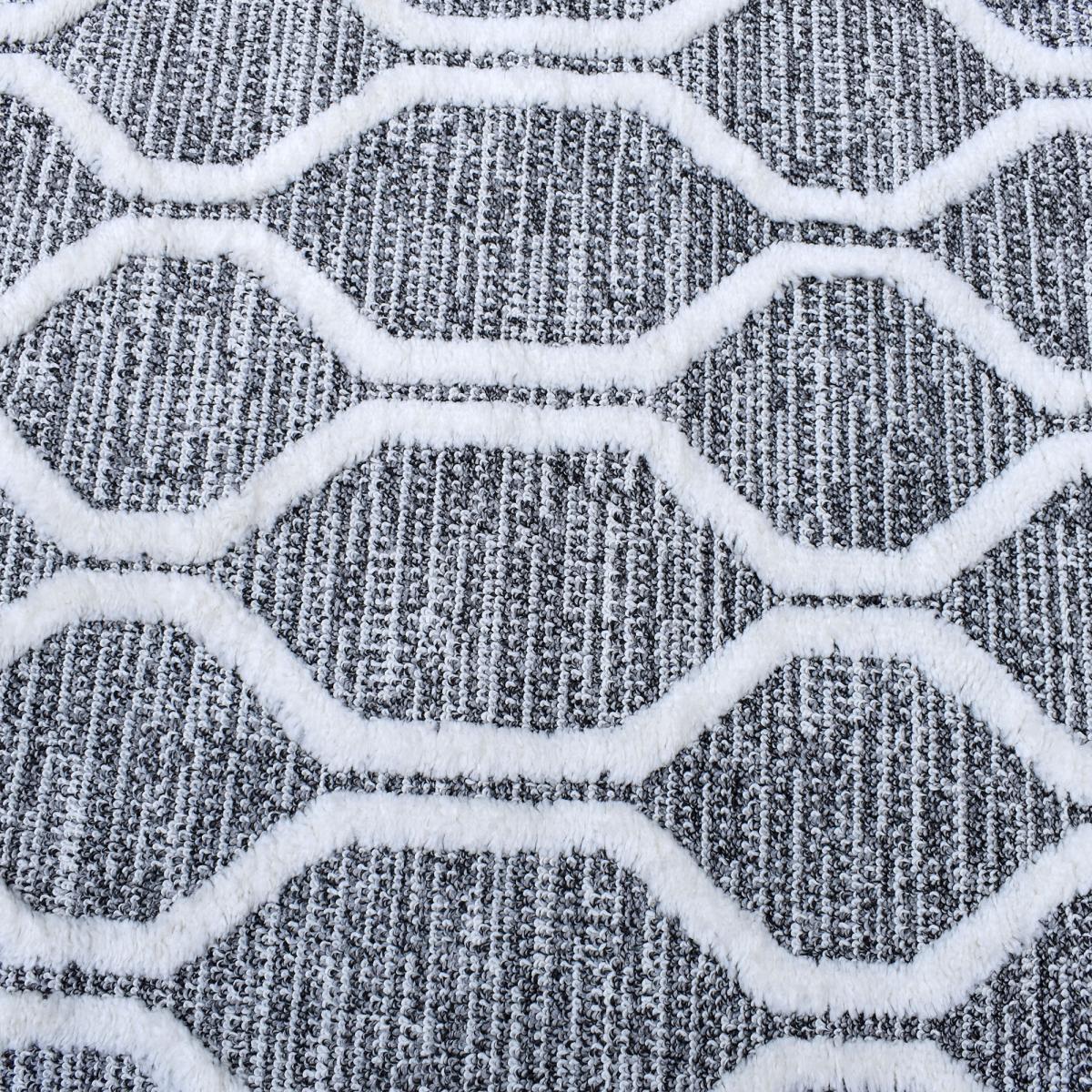 Tapis longs poils shaggy tissé motif scandinave LALALO — vue 4