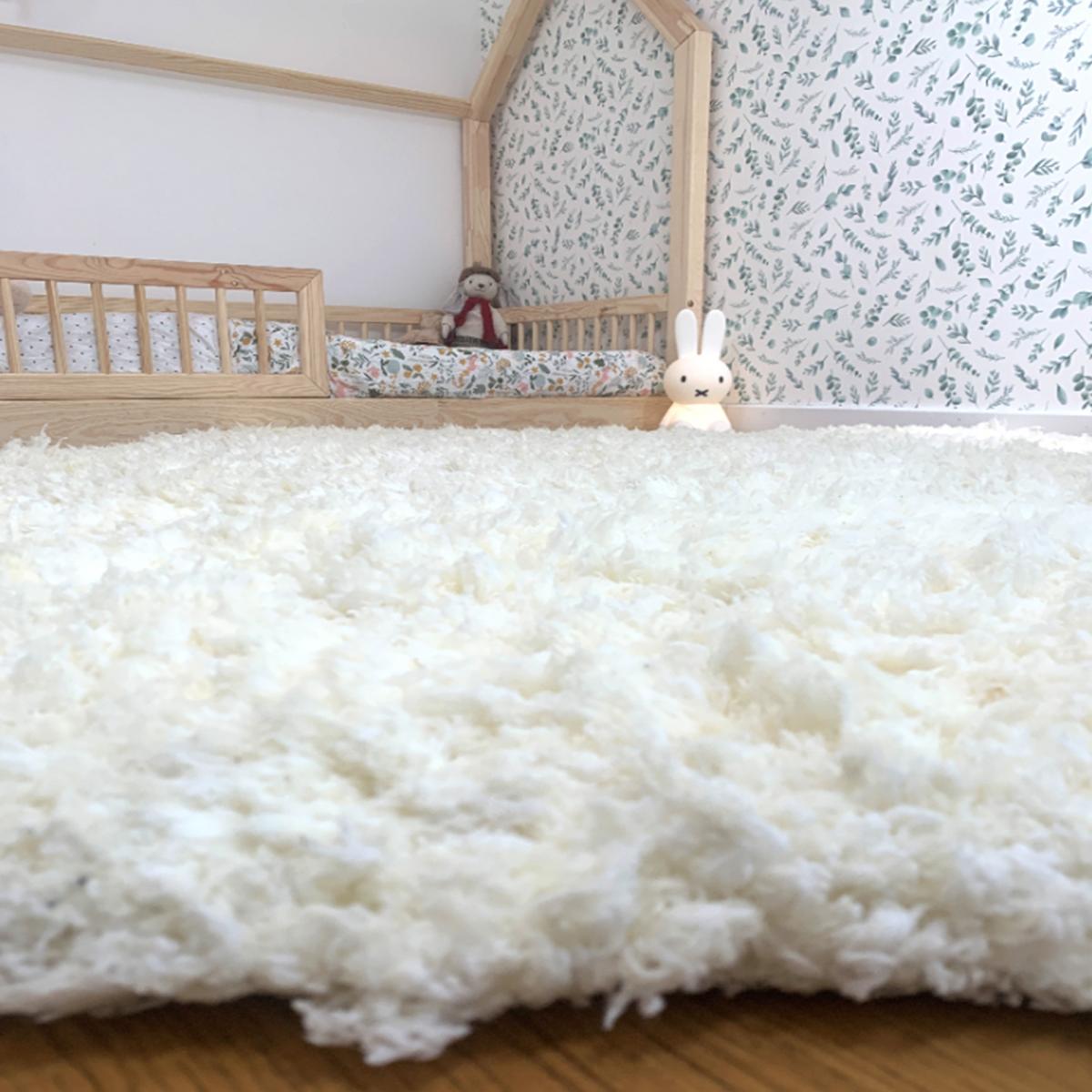 Tapis longs poils shaggy fait à la main motif uni SUPERDOUX — vue 5